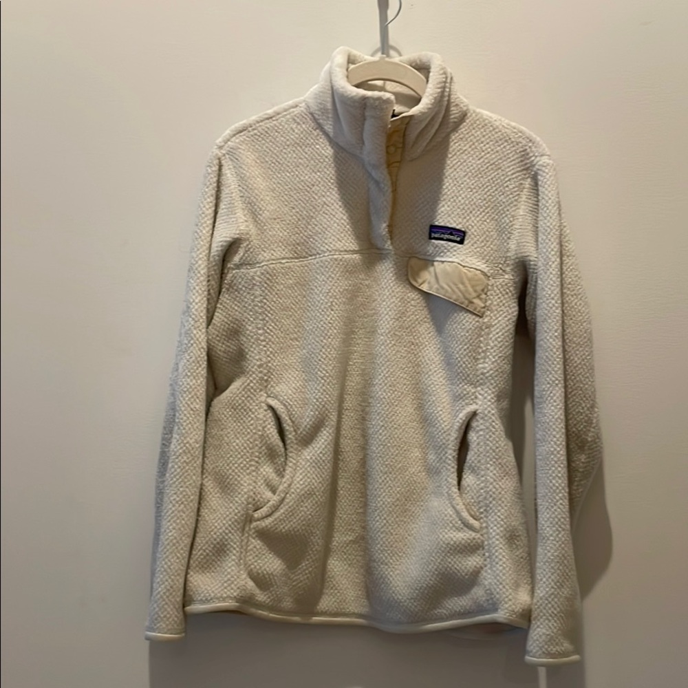 Patagonia Re-Tool Snap-T Off-White Fleece Pullover